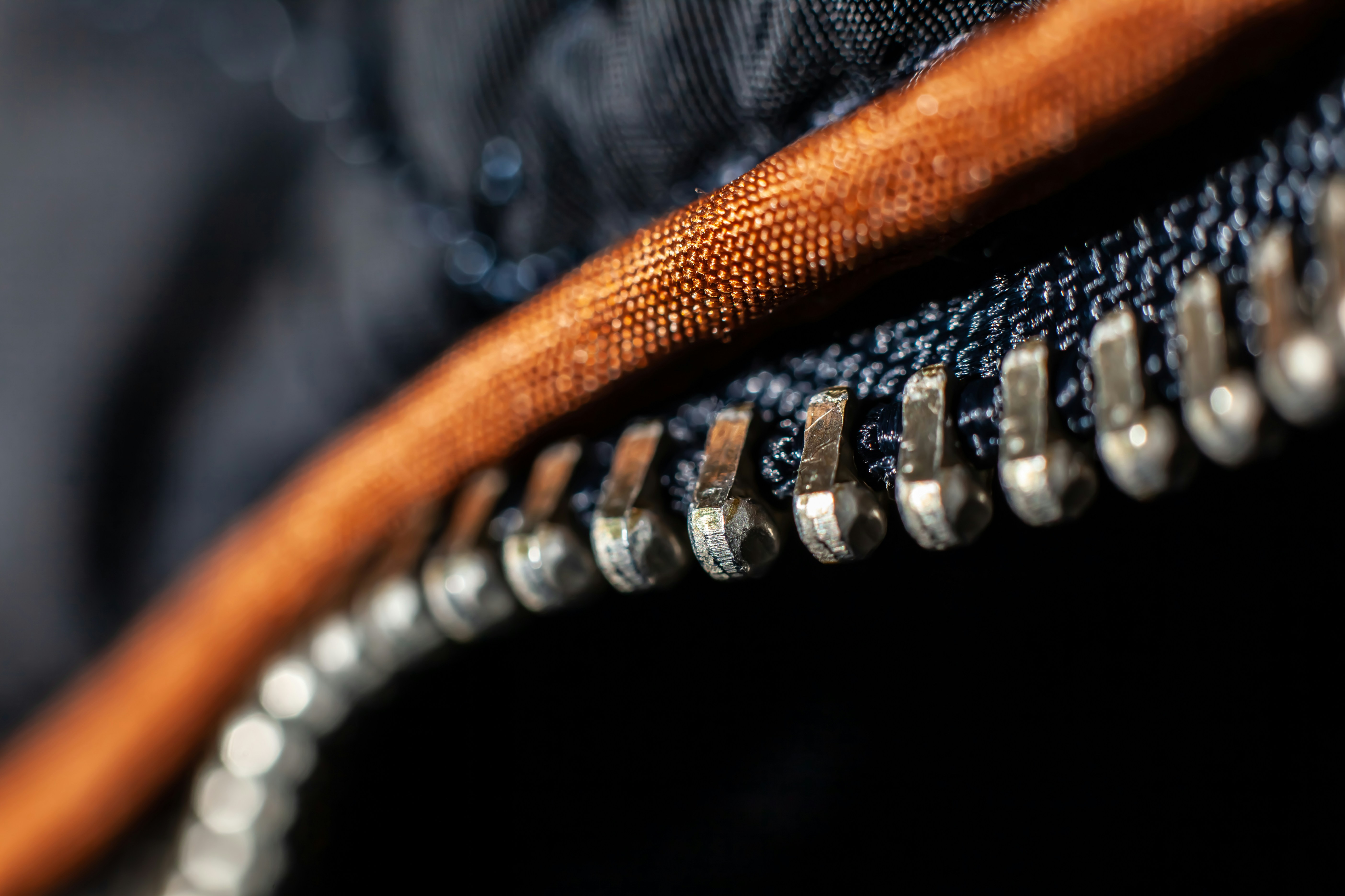 Close up of zippers
