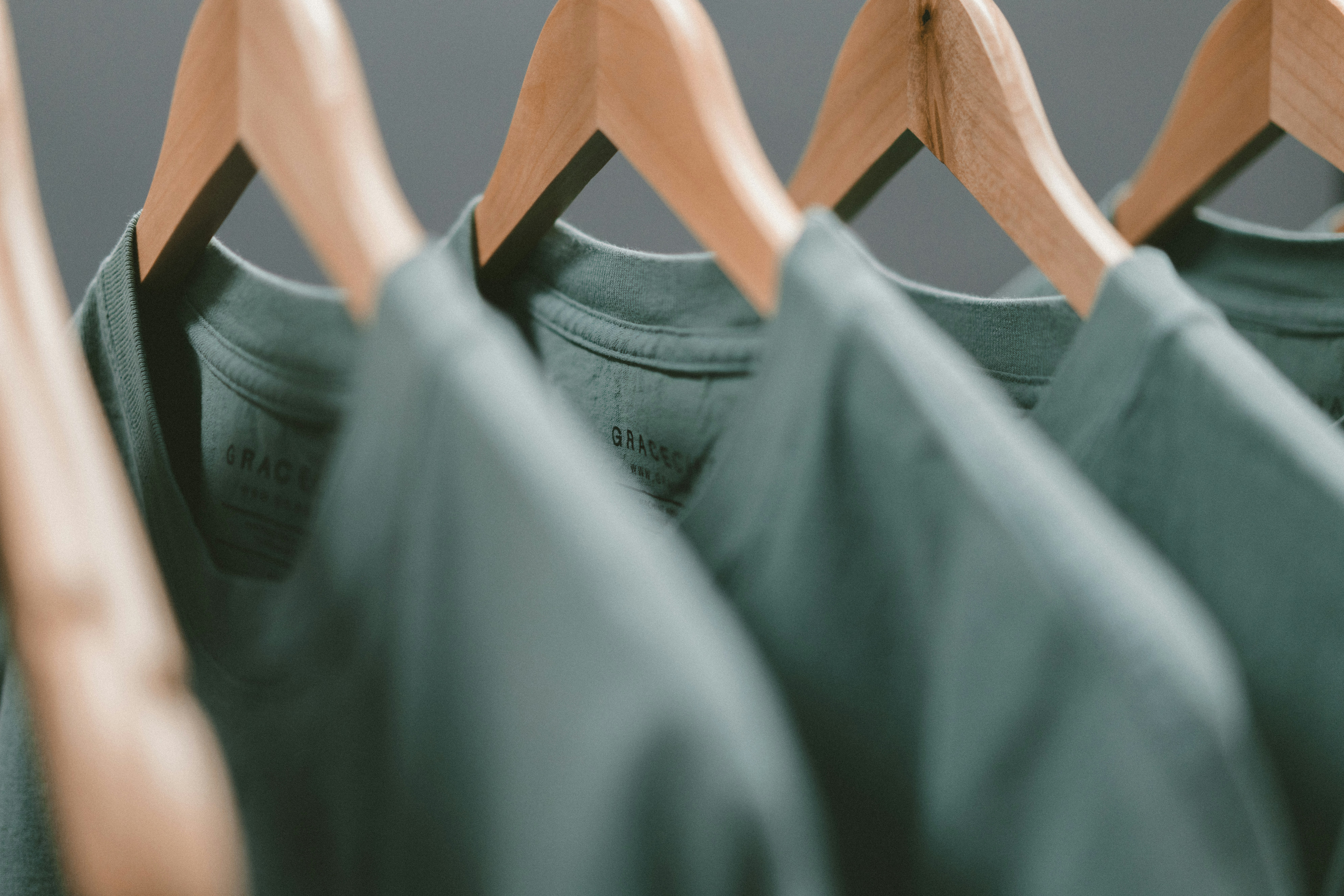Ready-made garments on racks